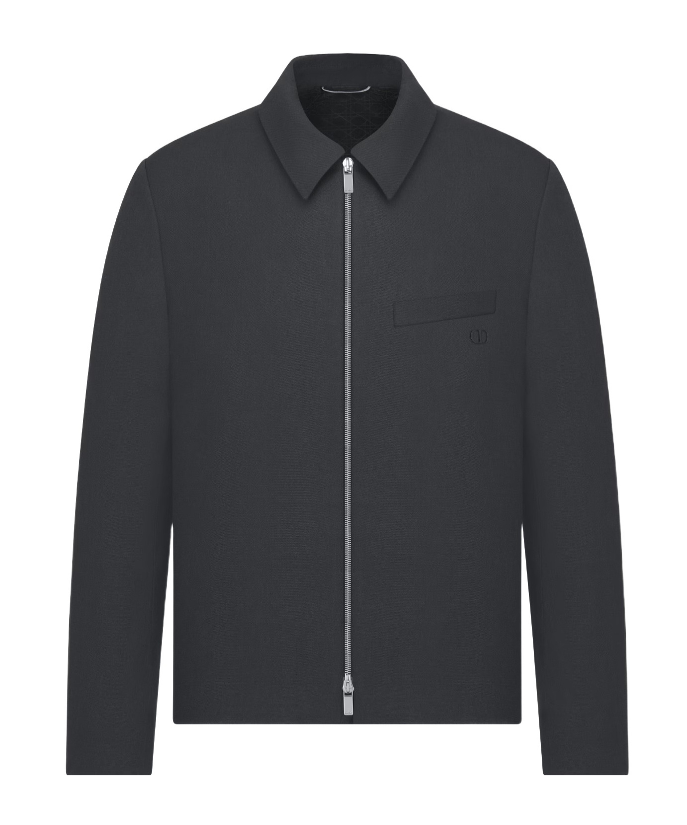Dior Zipper Wool Blended Leisure Jacket In Black