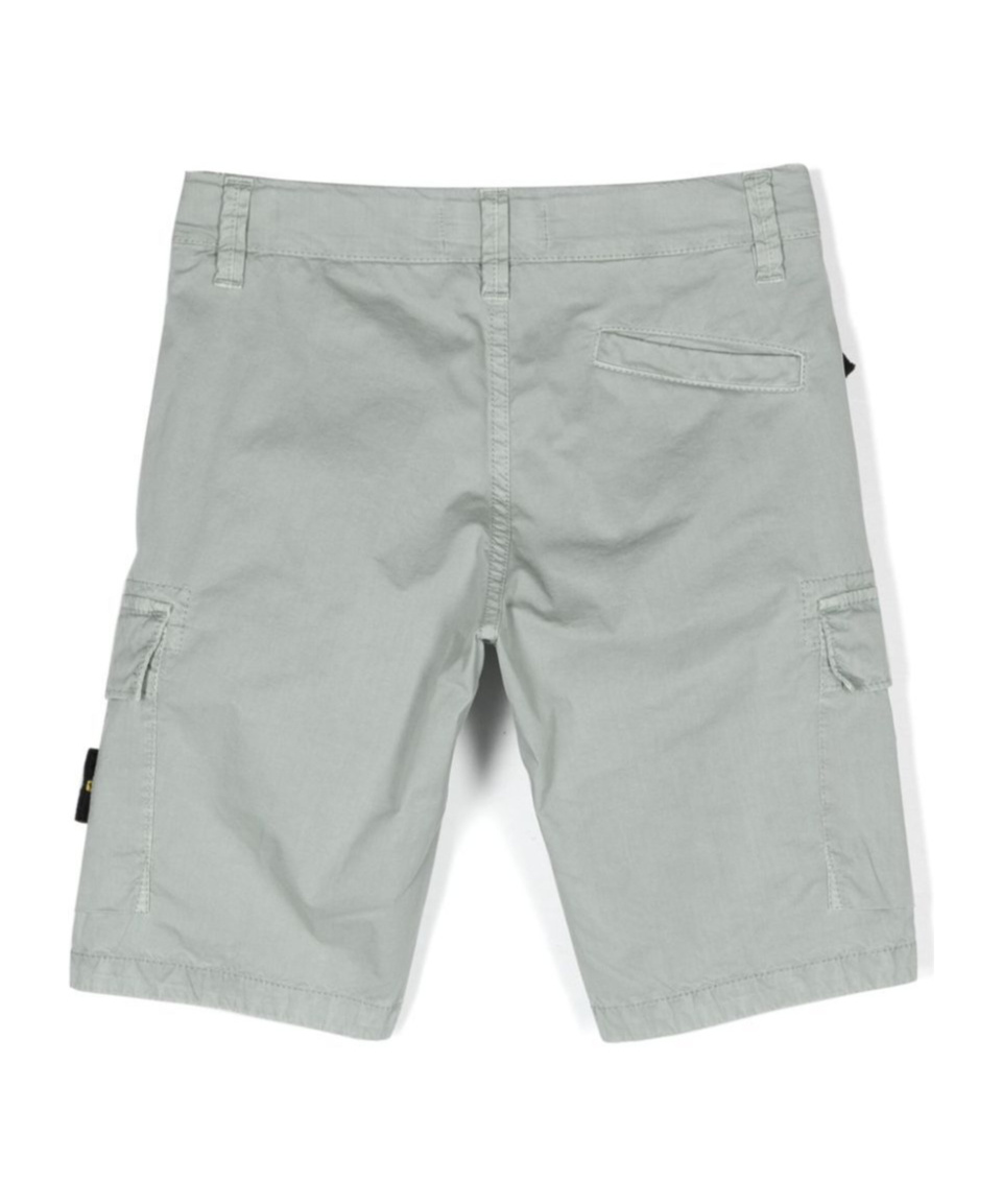 Stone Island Compass-patch Knee-length Cargo Shorts In Gray