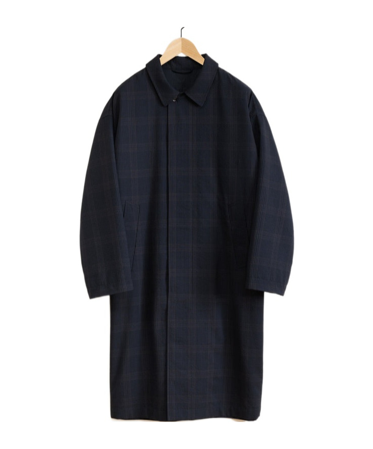 Lemaire Checked Oversize Coat In Black