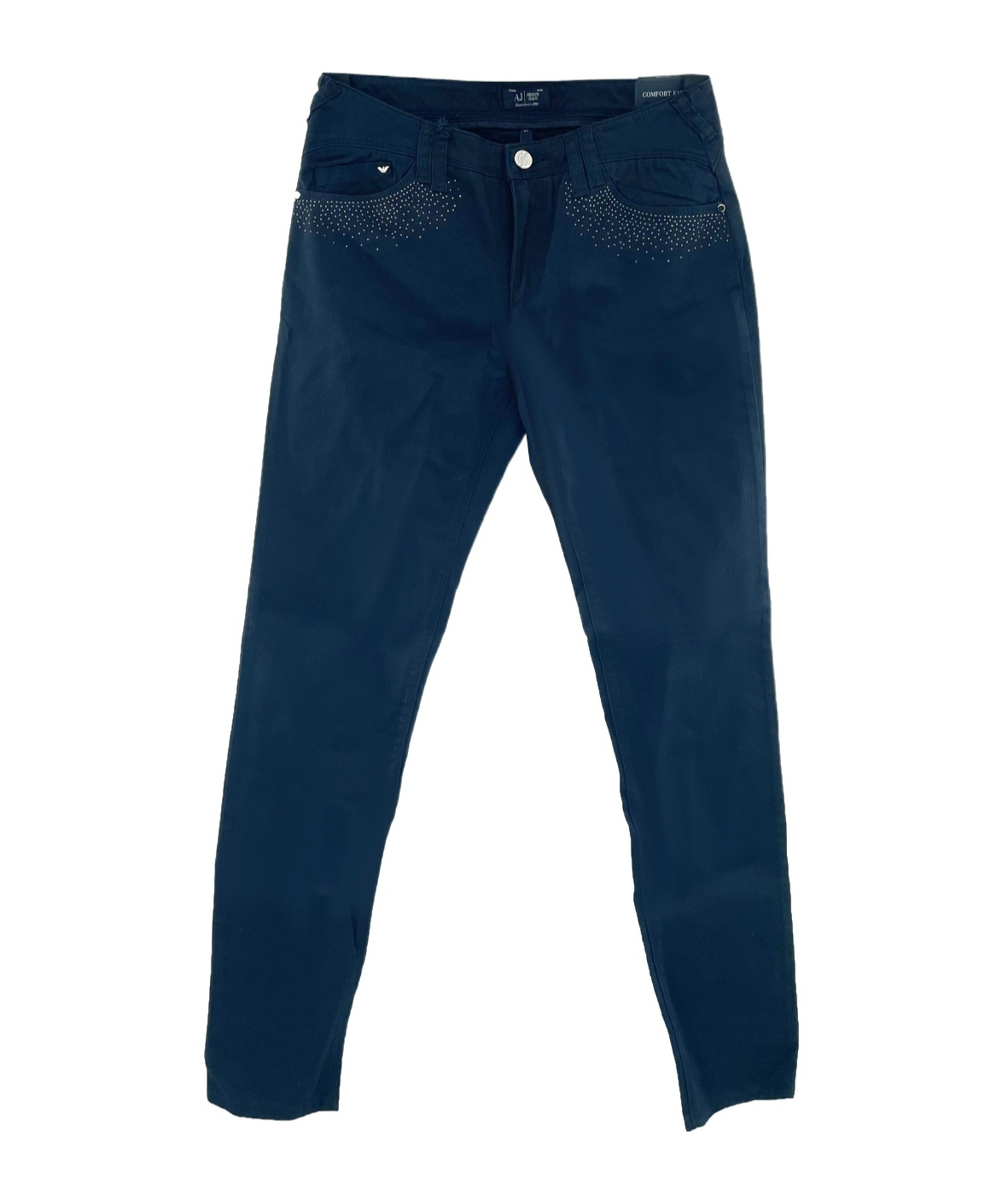 Shop Armani Jeans Logo Brand Jeans In Blue