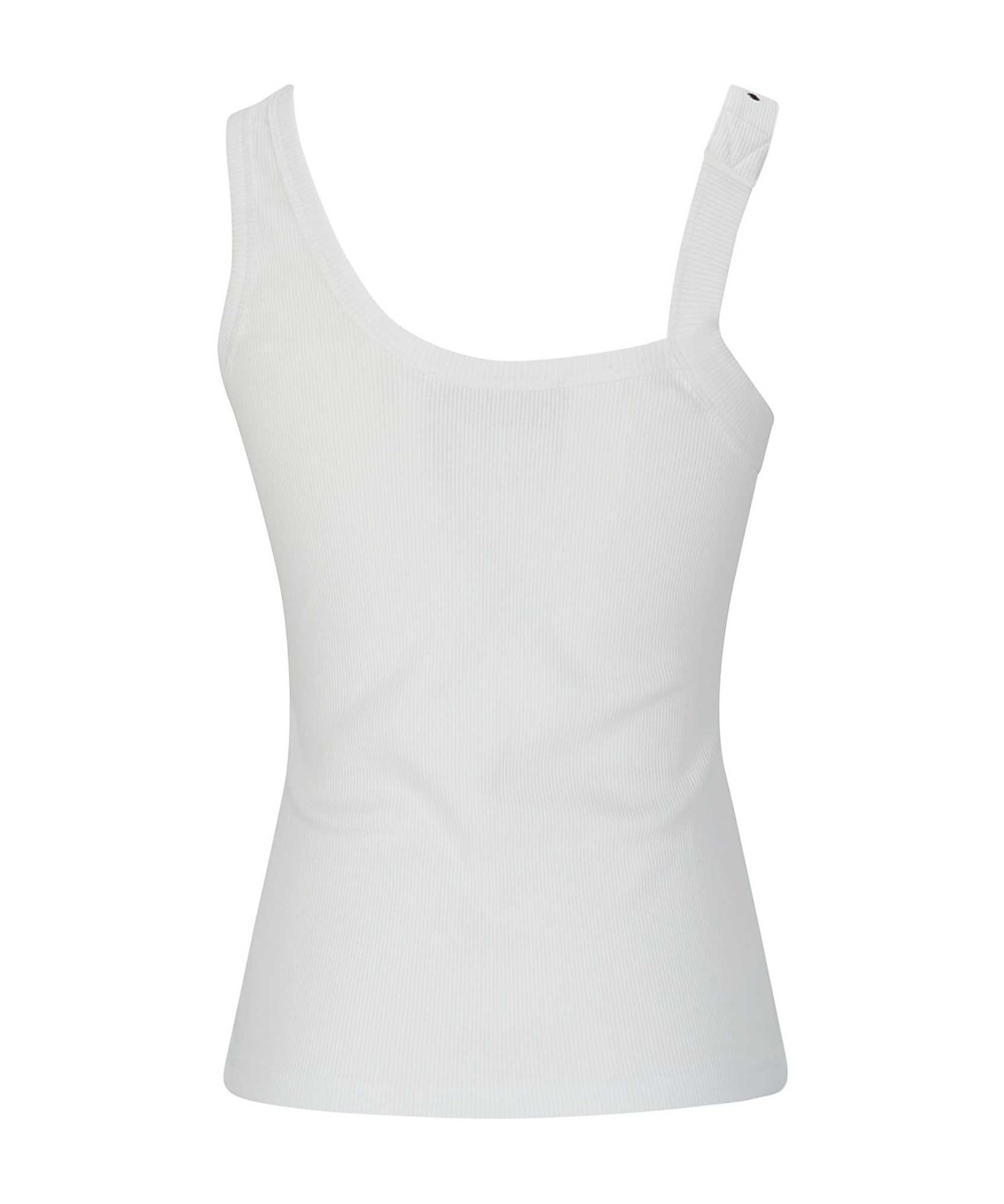 Versace Jeans Couture Buckle-embellished Ribbed Tank Top In White