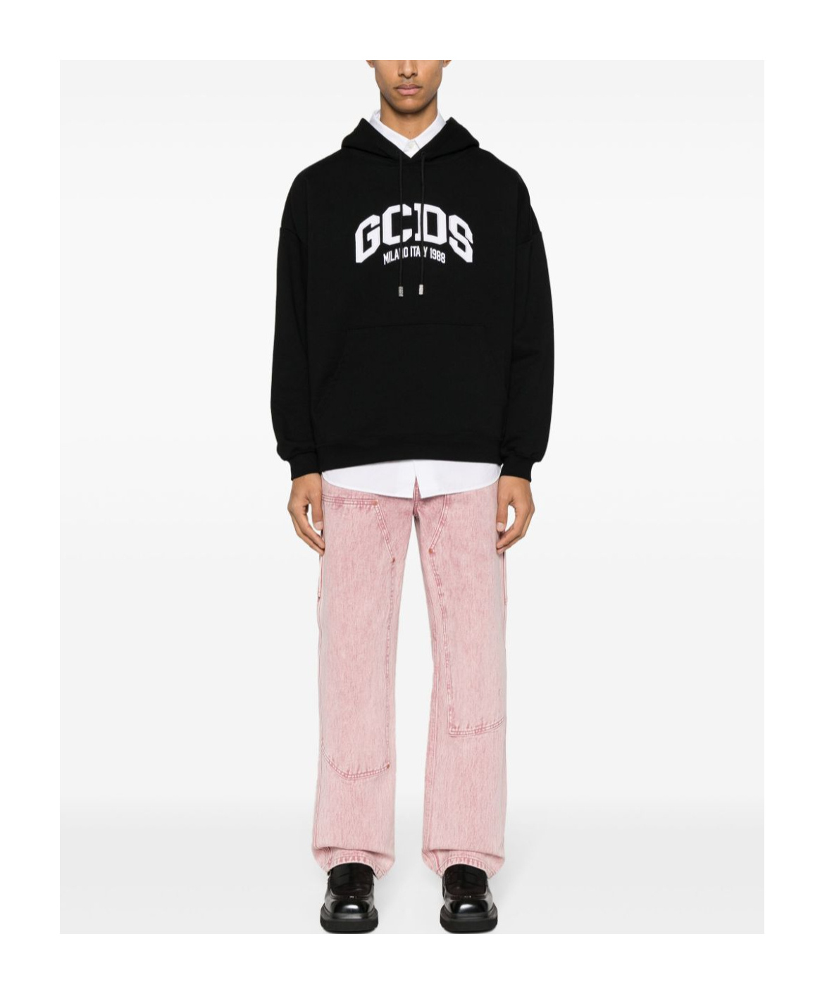 Gcds Black Cotton Sweatshirt In Black