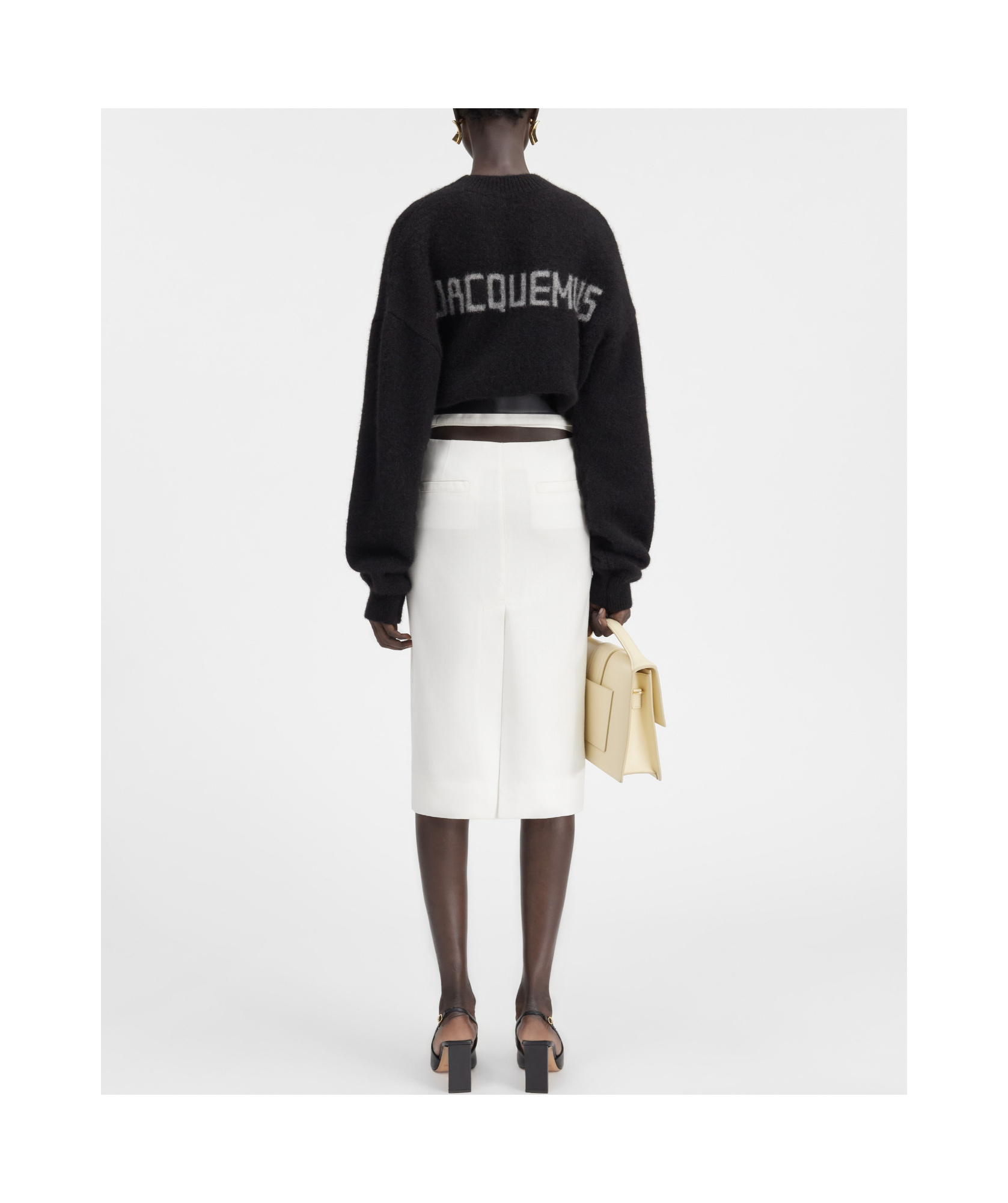 Jacquemus La Jupe Midi Bari Viscose Midi Skirt In White