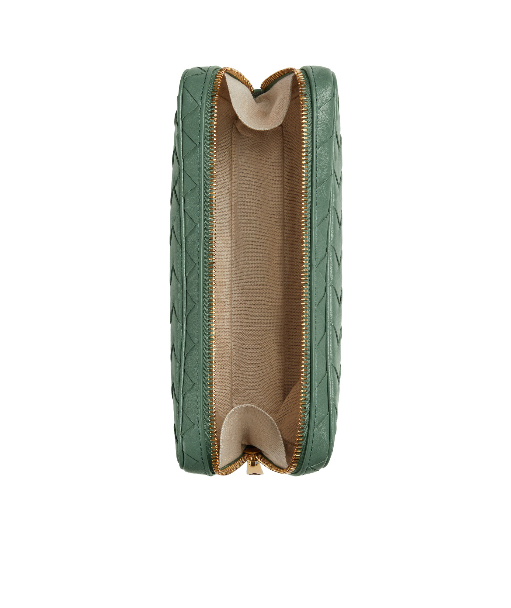 Bottega Veneta Medium Intricciato Zipper Handbag In Green
