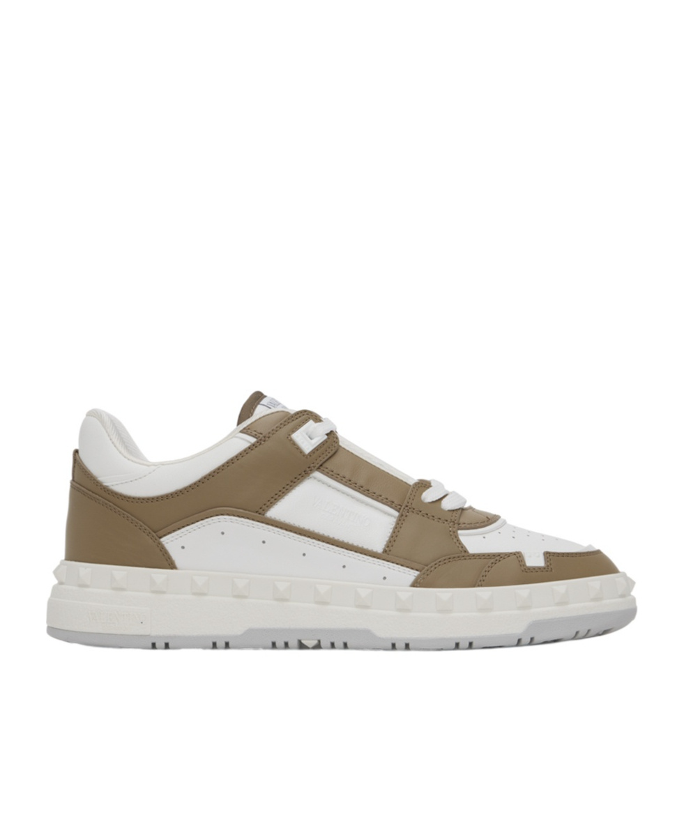 Valentino Freedots Leather Sneakers In White