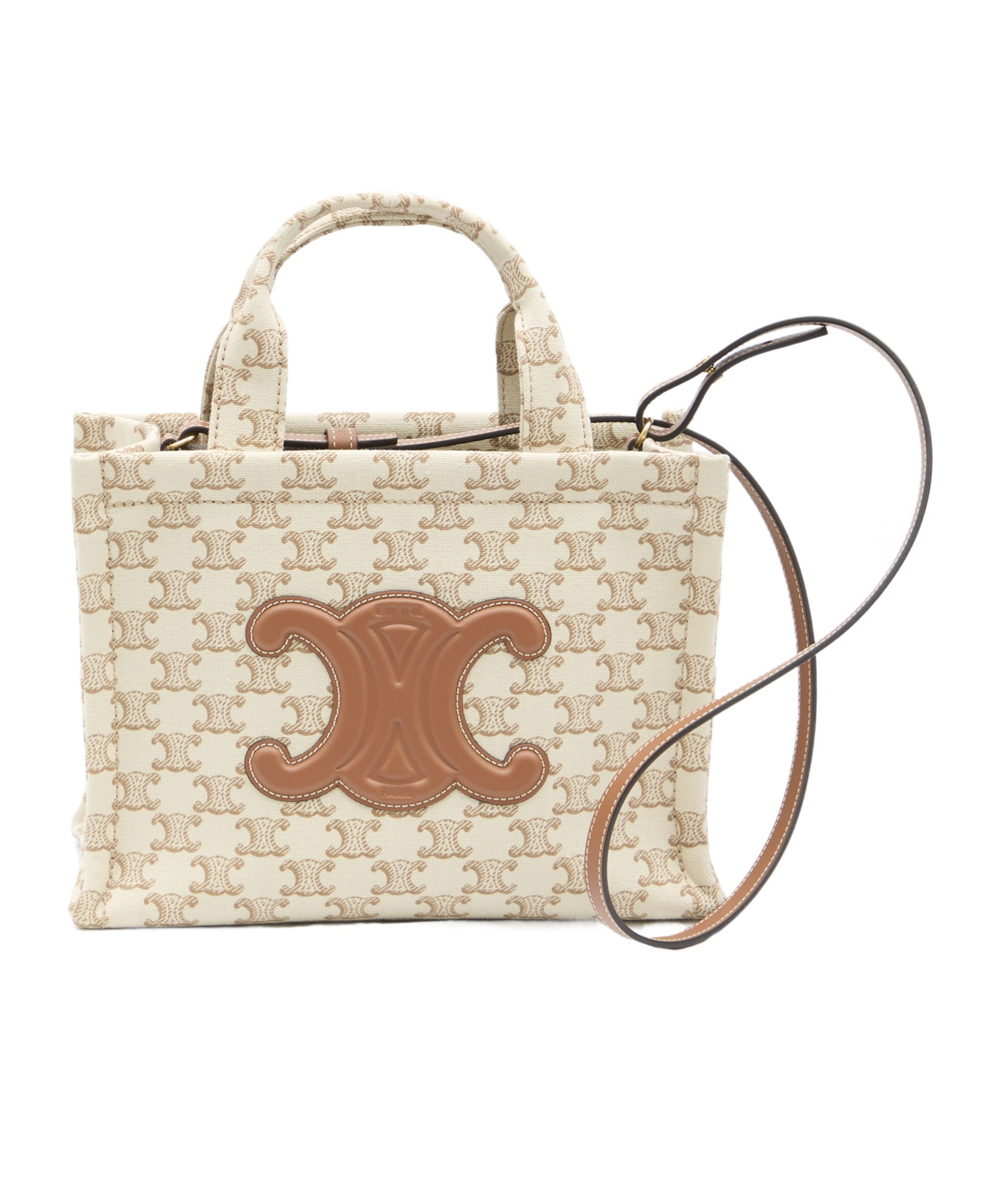 Celine Double Handle Trumpet Shoulder Bag In Nude