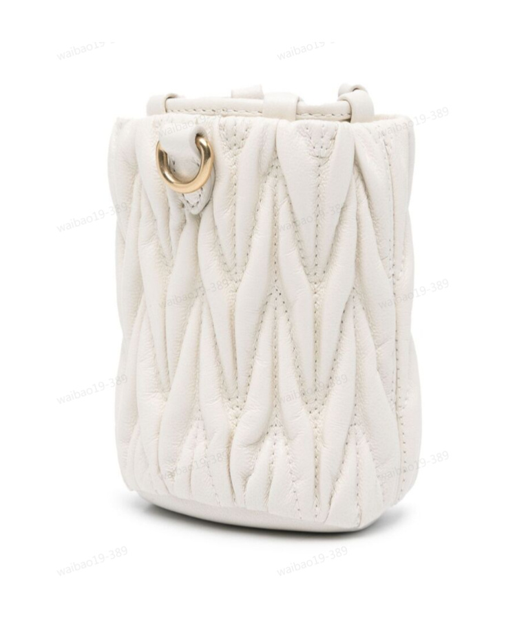 Miu Miu Mini Matelasse Quilted Shoulder Bag In White