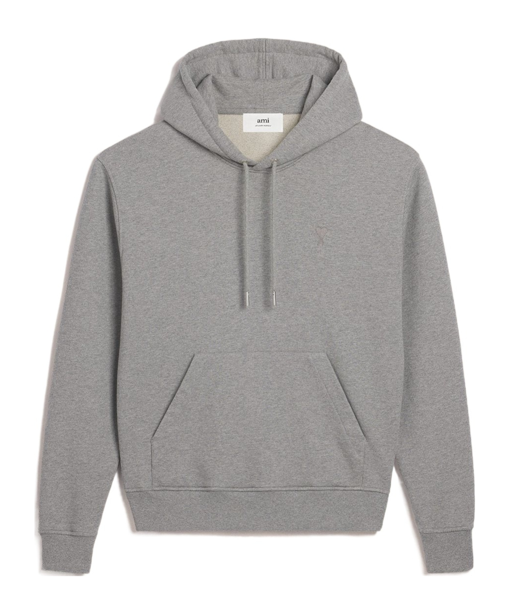 Ami Alexandre Mattiussi Ami Paris Long-sleeved Drawstring Hoodie In Gray