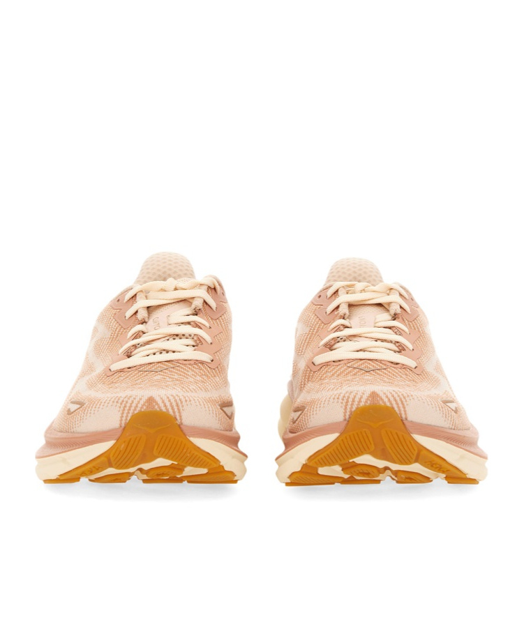 Hoka Pink Clifton 9 Sneakers In Nude