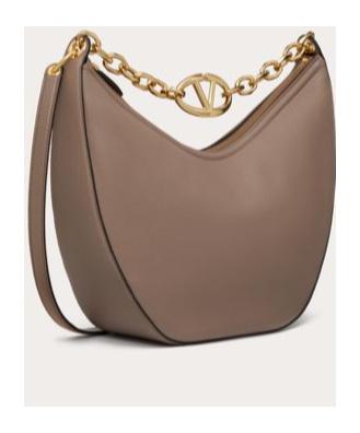 VALENTINO GARAVANI VALENTINO VLOGO MOON ZIP-UP MEDIUM HOBO BAG