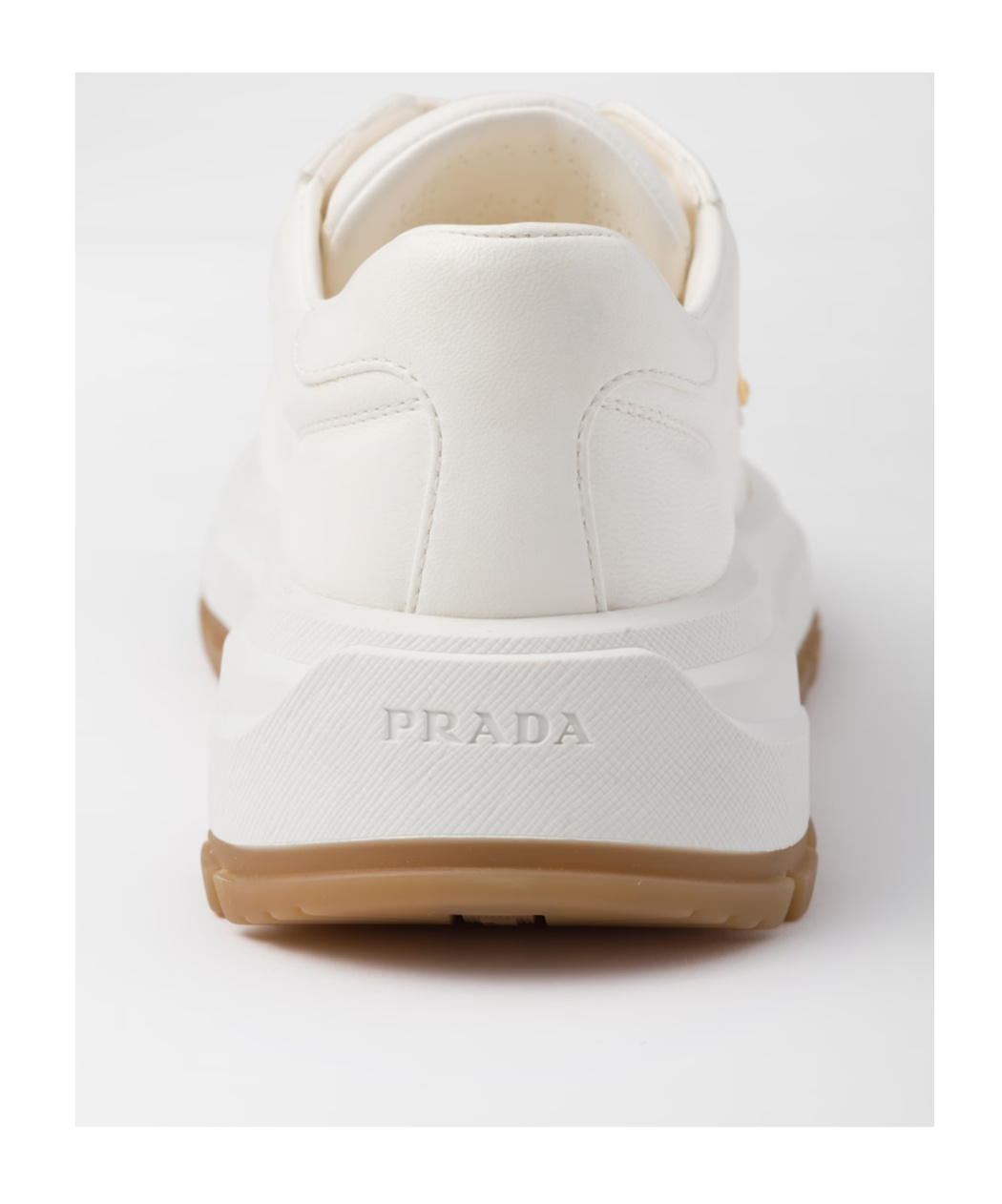 Shop Prada Leather Sneakers In Nude