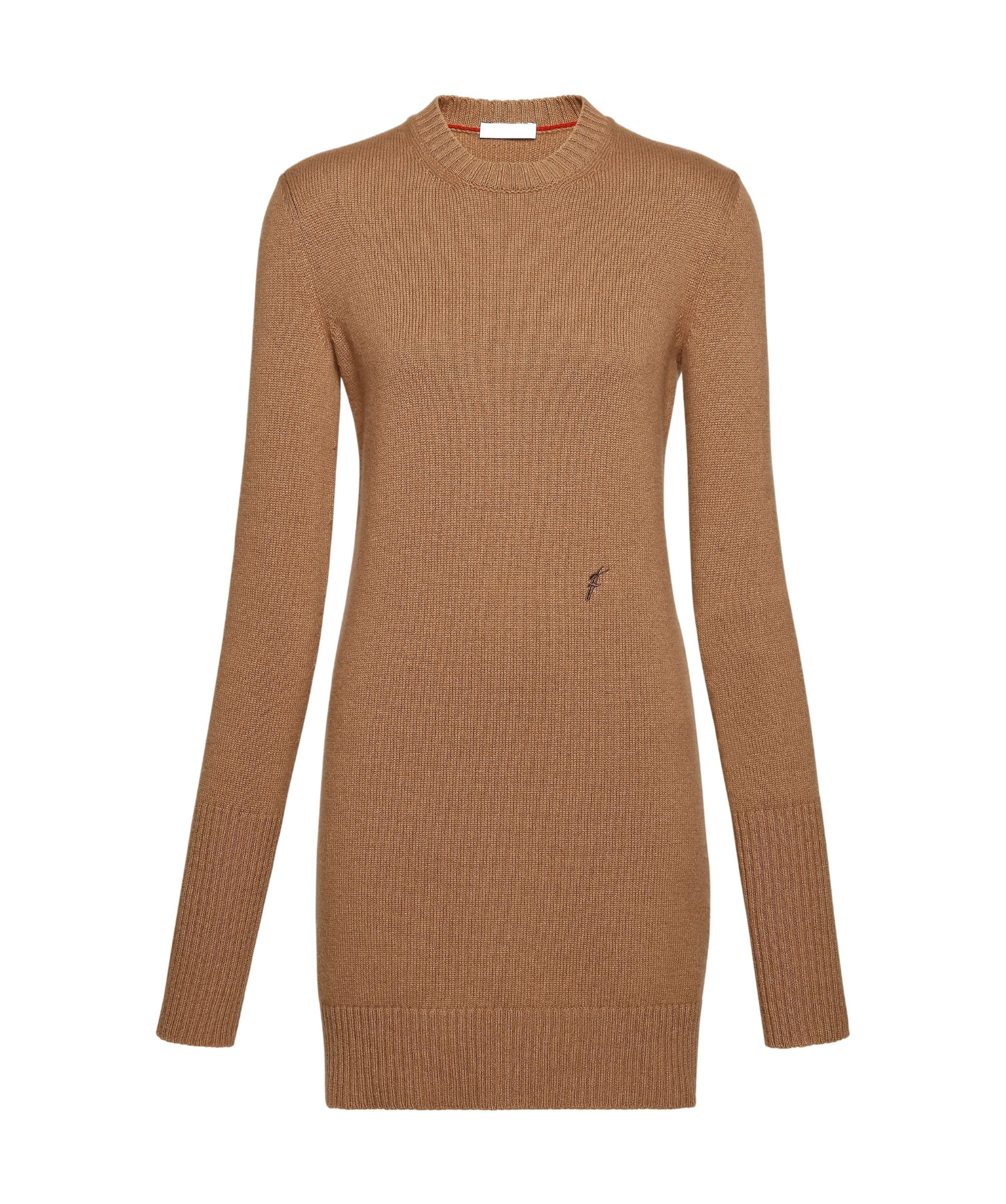 Shop Ferragamo Crewneck Mini Dress In Brown