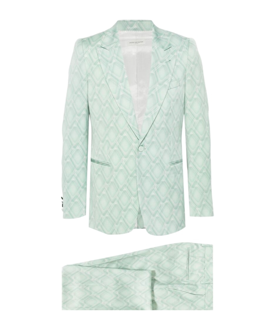 Dries Van Noten Long-sleeved Suit Two-piece Set In White