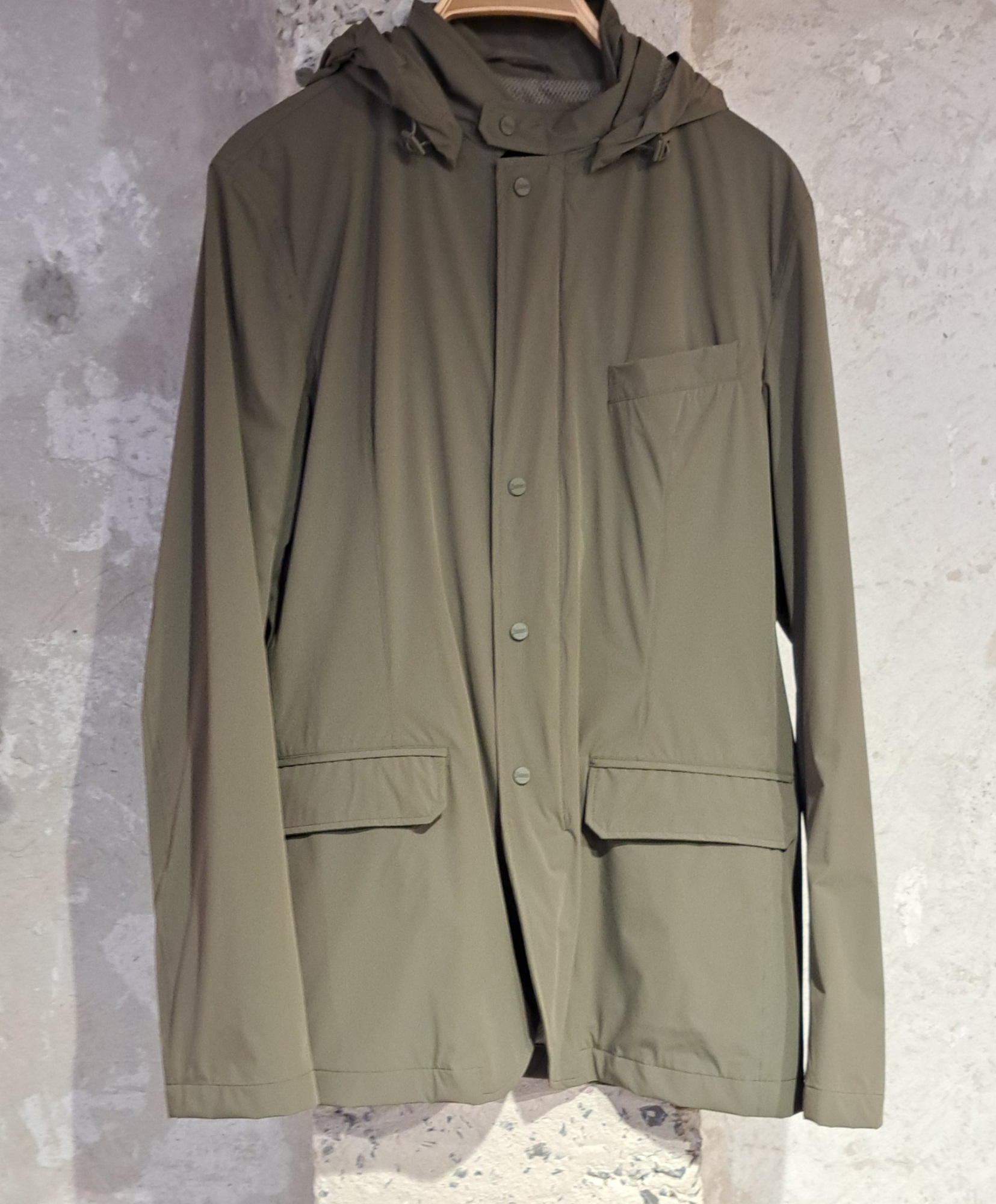 Herno Hooded Lightweight Shell Jacket In Gray