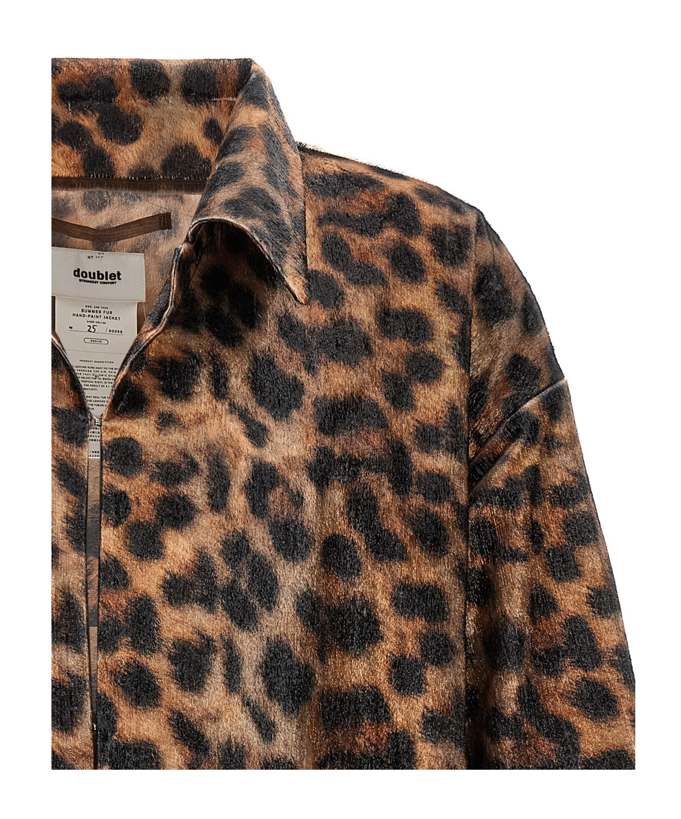 Doublet Men's Summer Fur Hand-painted Jacket In Black