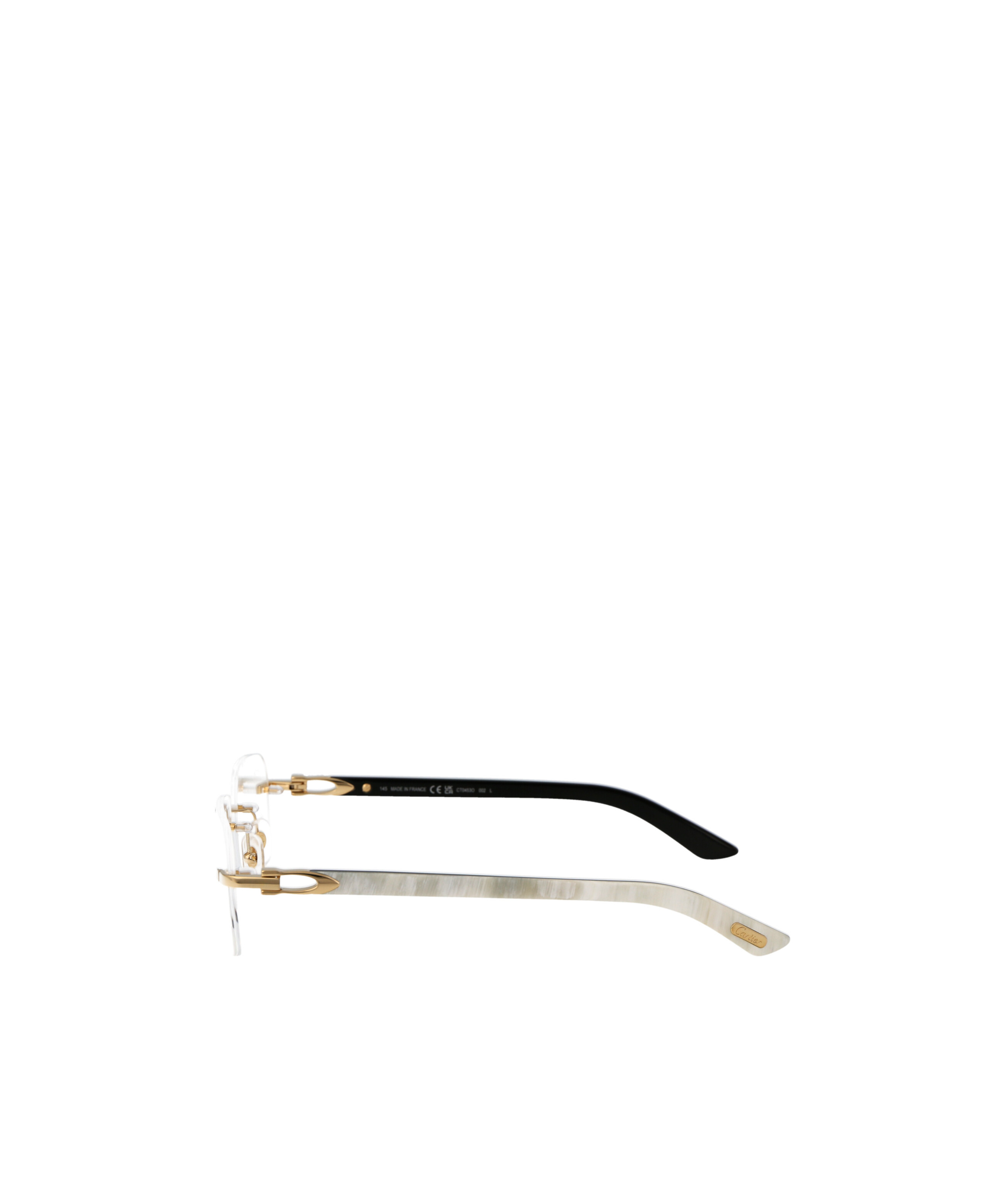Shop Cartier Rectangle Frame Glasses In White