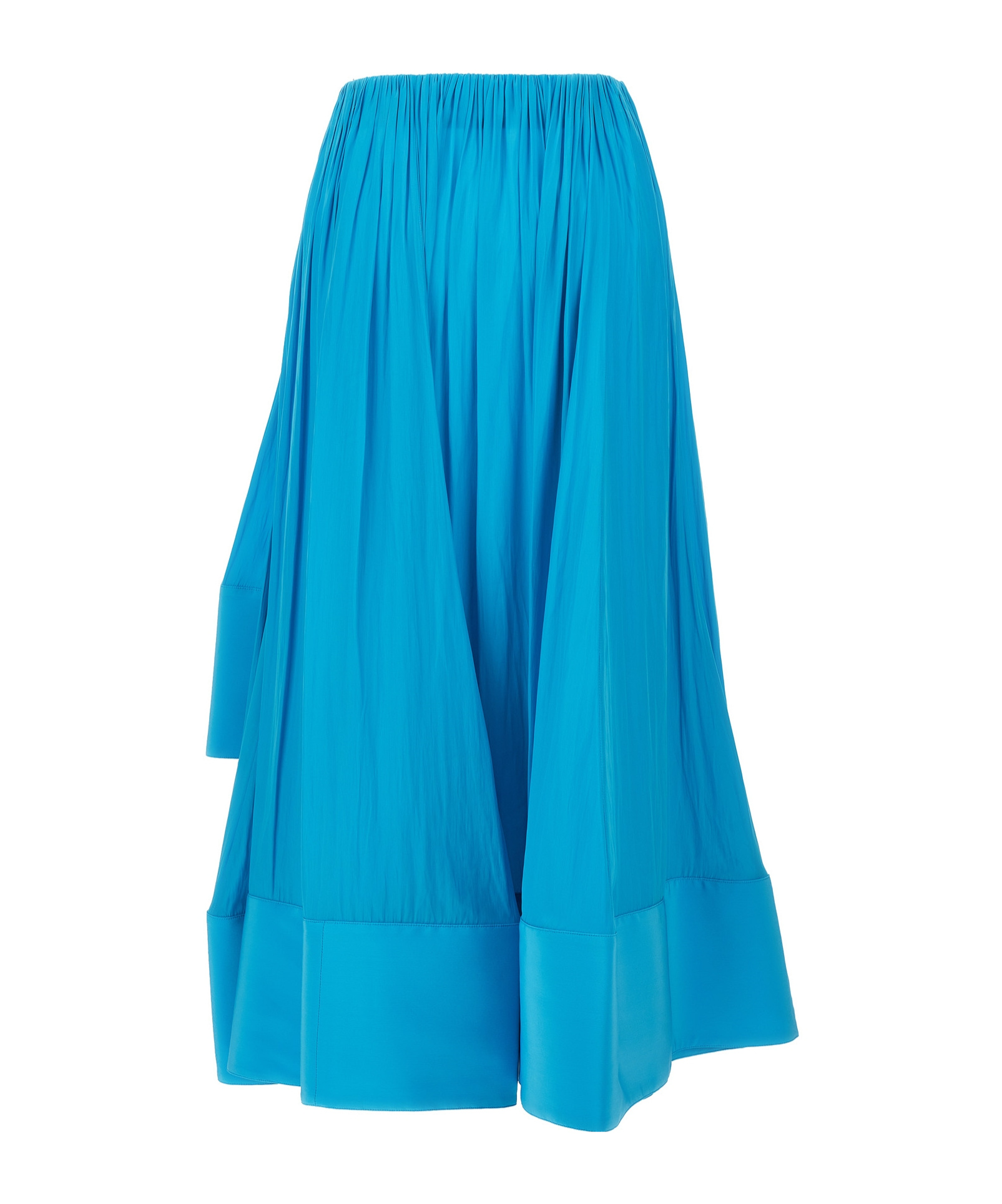 Lanvin Midi Skirt With Asymmetrical Hem And Pleated Design In Blue