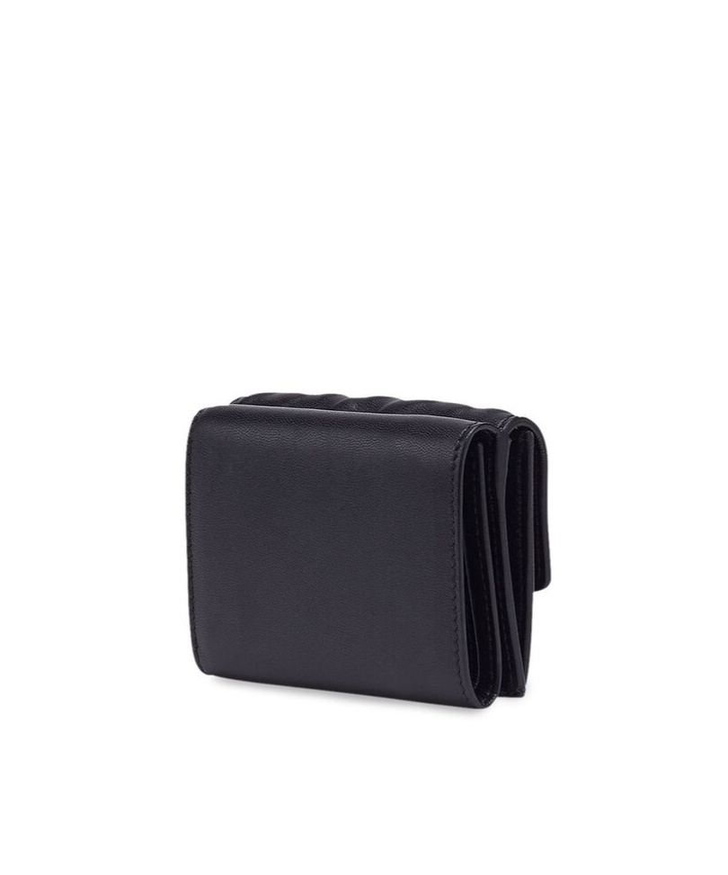 Fendi Elegant Triple Fold Clutch With Gold Logo For Women In Black