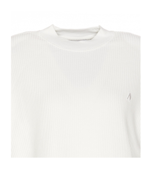 Shop Attico Shoulder-padded Waflle-effect T-shirt In White