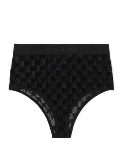 Palm Angels Monogram Jacquard Lace Briefs In Black
