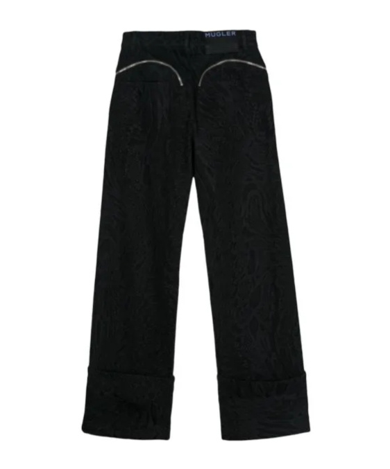 Mugler Mid-rise Straight-leg Jeans In Black