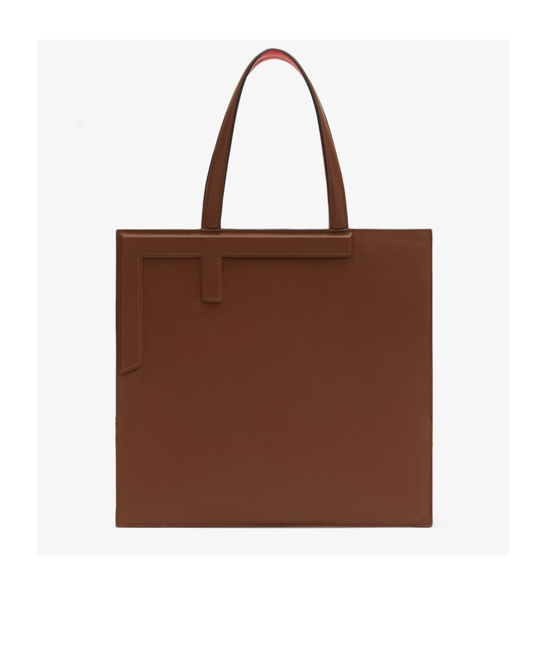 Fendi Leather Tote Medium Colour-block Design In Red