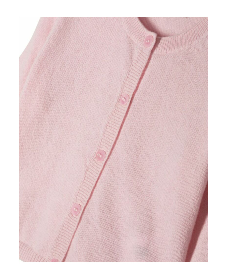 Il Gufo Round-neck Wool Cardigan In Pink