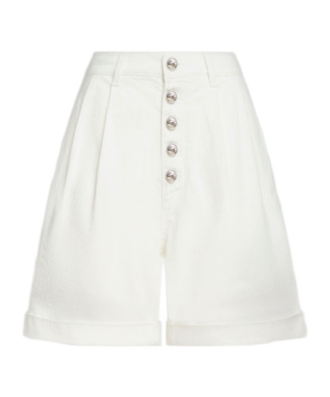 Etro High-waisted Tailored Shorts With Button-up Front In White