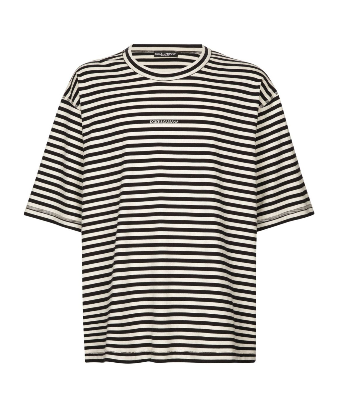 Dolce & Gabbana Striped Short-sleeved T-shirt In Black