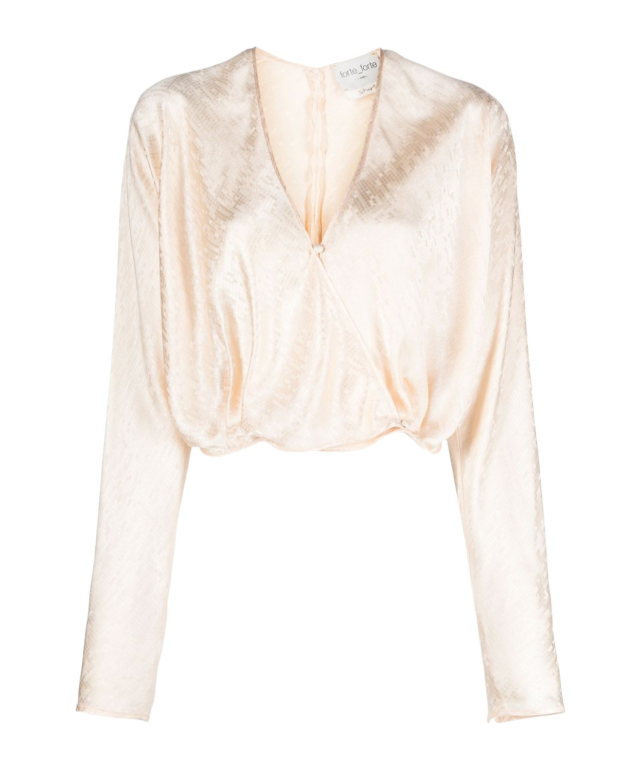 Shop Forte Forte Long-sleeved V-neck Blouse In White