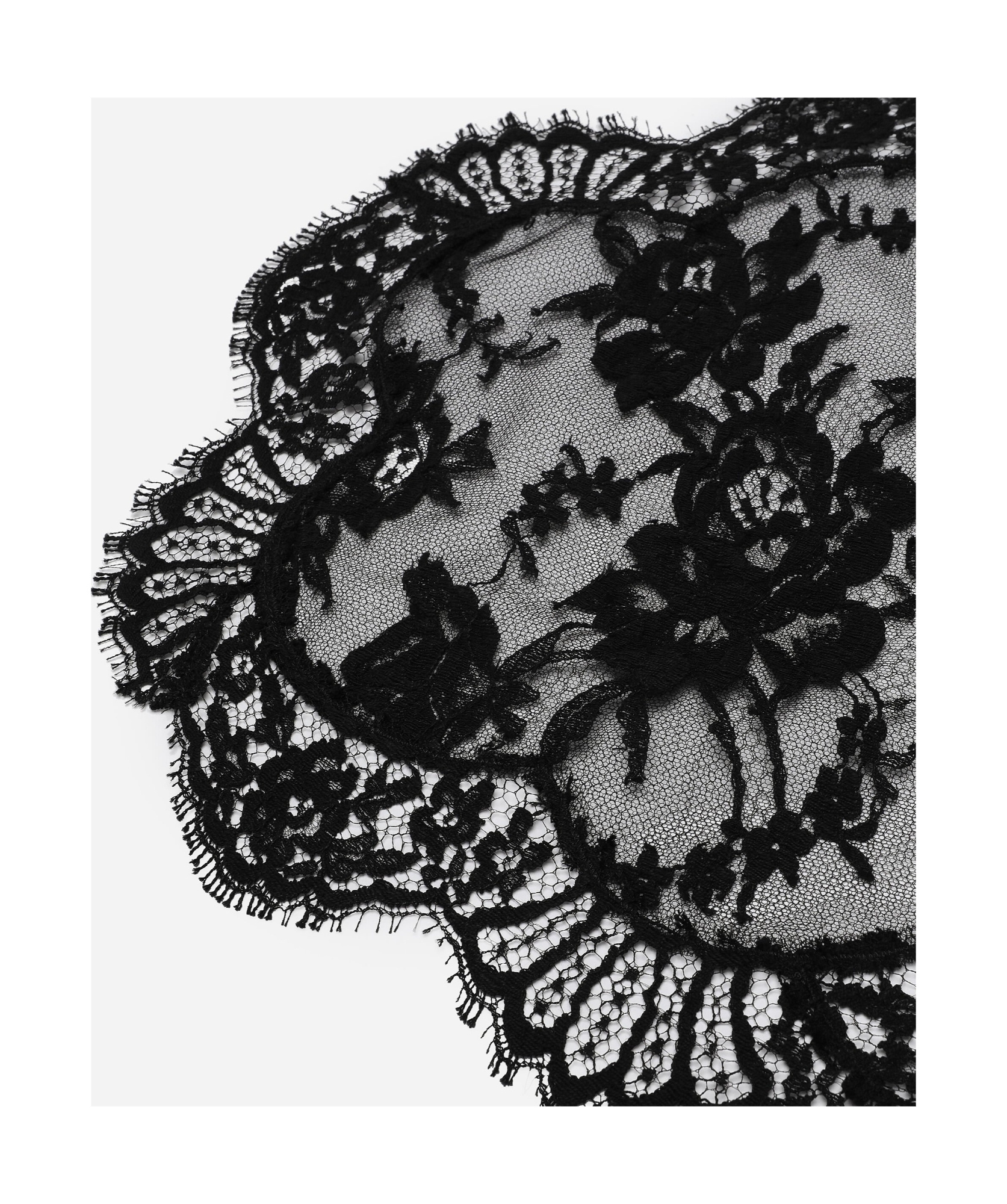 DOLCE & GABBANA DOLCE  GABBANA FLOWER DETAILED ASYMMETRICAL LACE TOP