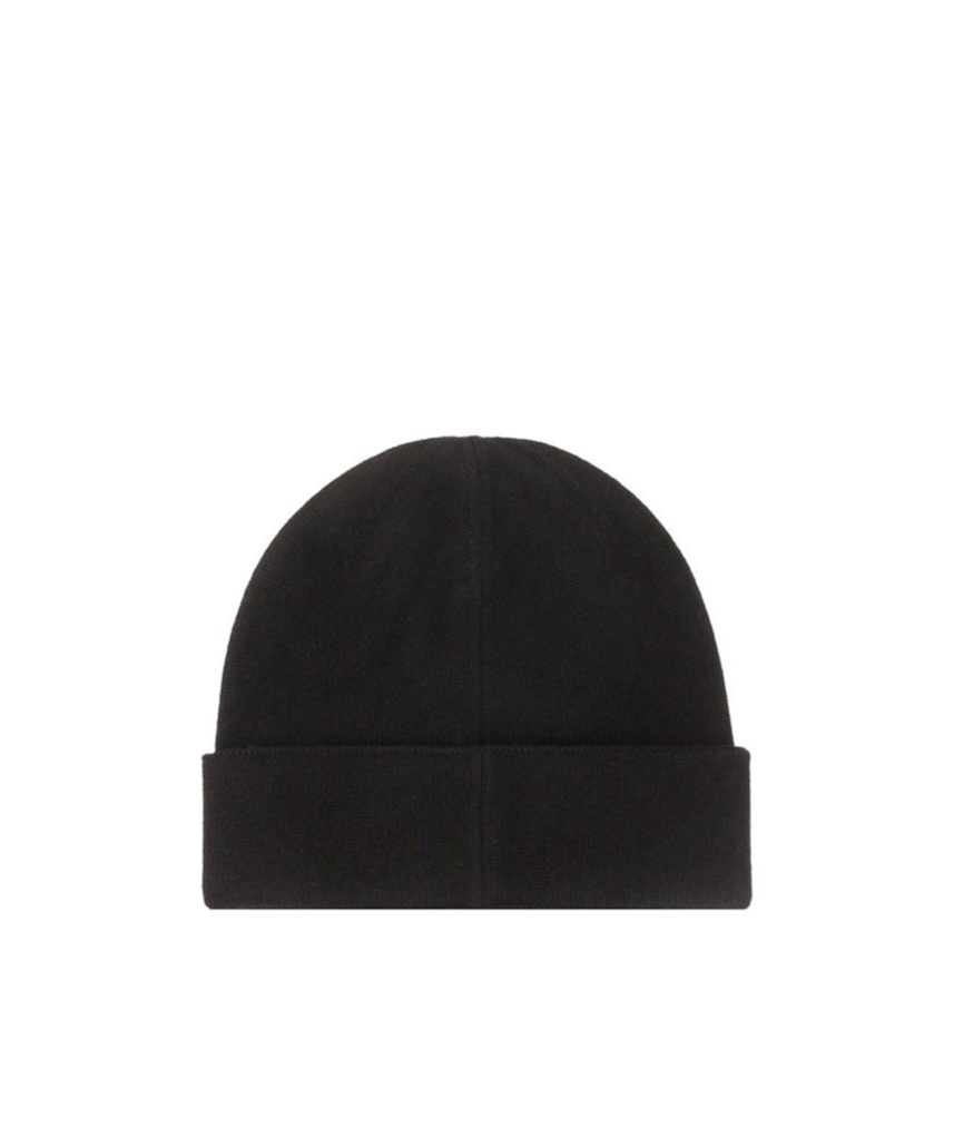 Moose Knuckles Logo Patch Woolen Cap In Black