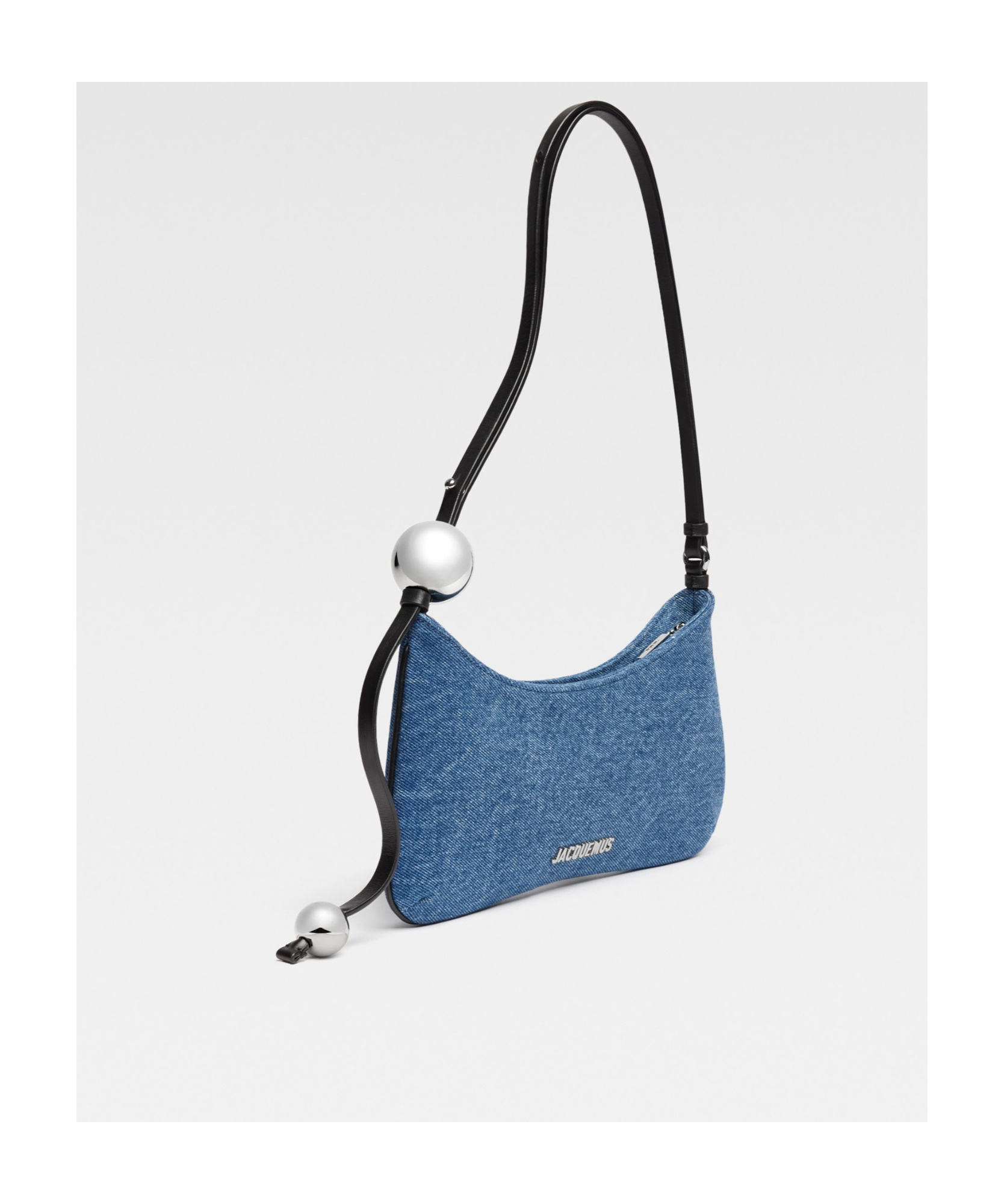 Shop Jacquemus Le Bisou Perle Beaded Shoulder Bag In Blue