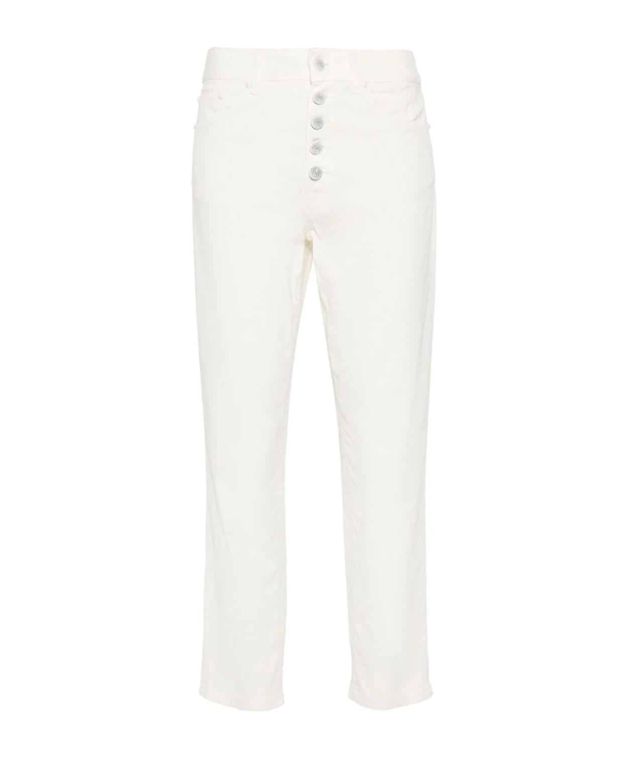 Dondup Koons Cropped Straight-leg Trousers In White