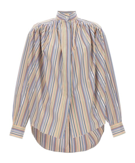 Etro Women's Blouse With Stripe Pattern Shirt | Size 38 | Wria0006 In Nude