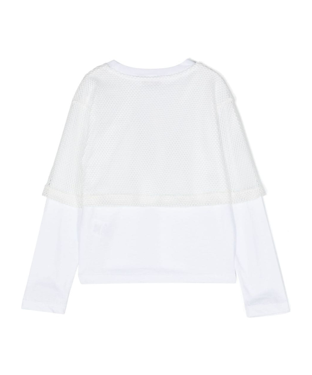 Msgm Logo-printed Layered T-shirt In White