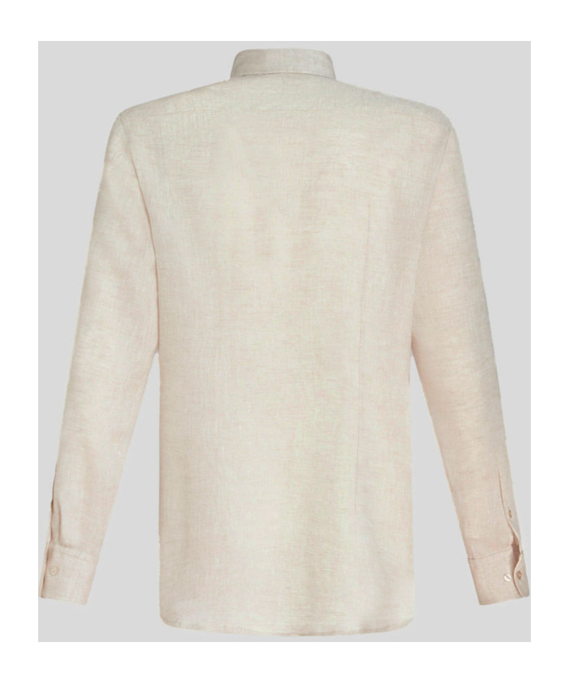 Etro Pegaso-embroidered Mélange-effect Shirt In Nude