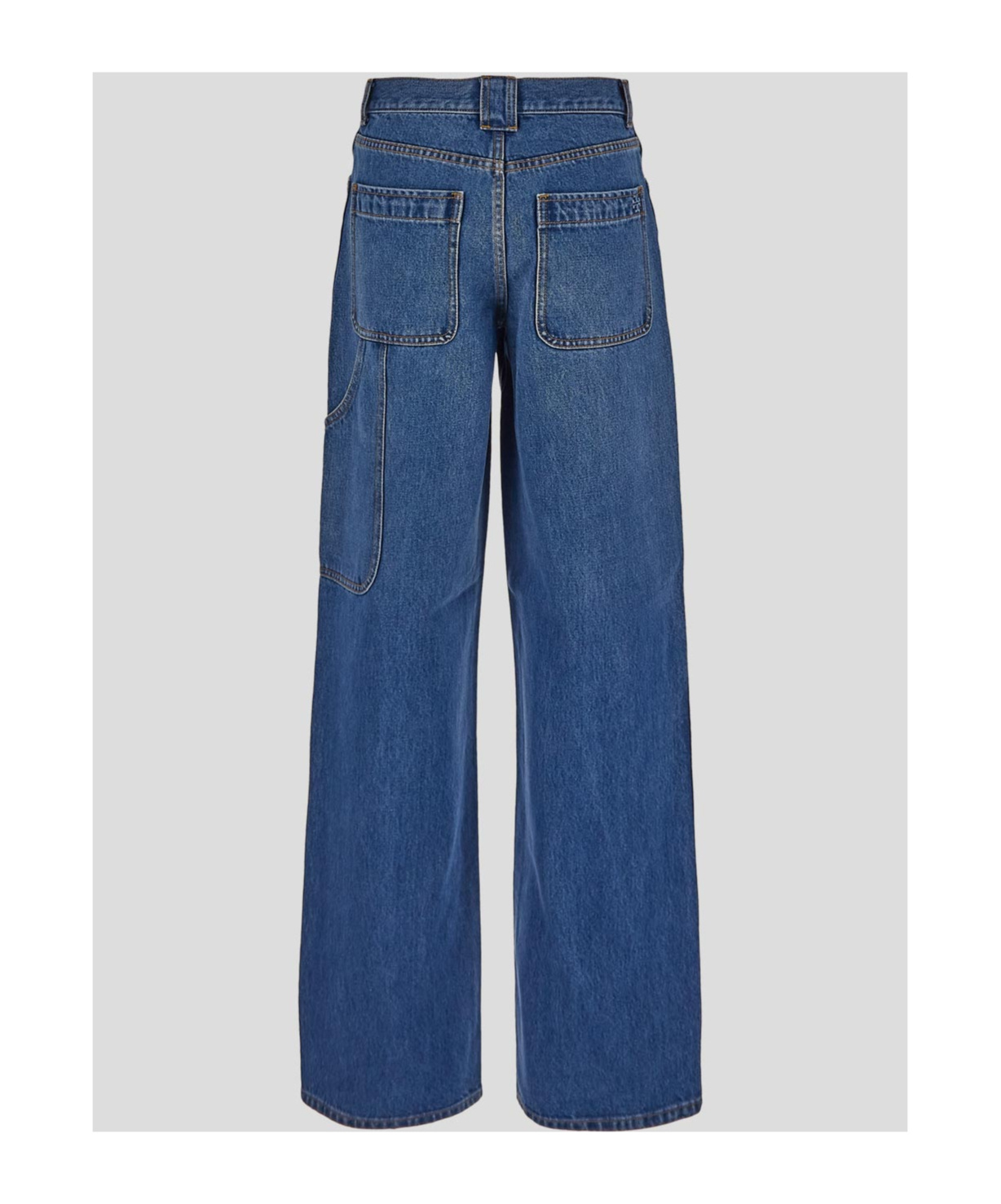 Shop Tory Burch Mid-rise Wide-leg Jeans In Blue