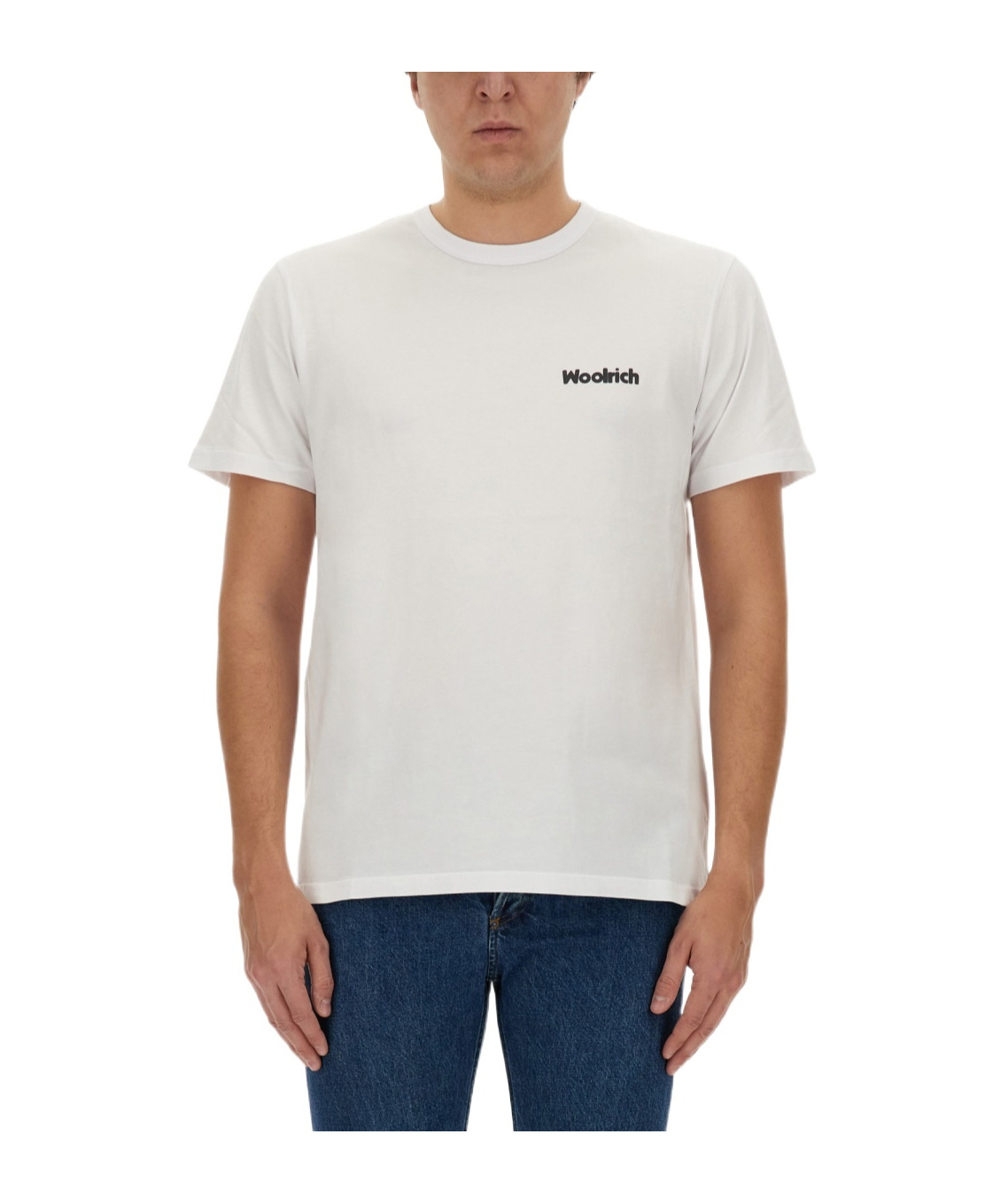 WOOLRICH WOOLRICH LOGO DETAILED CREWNECK T-SHIRT
