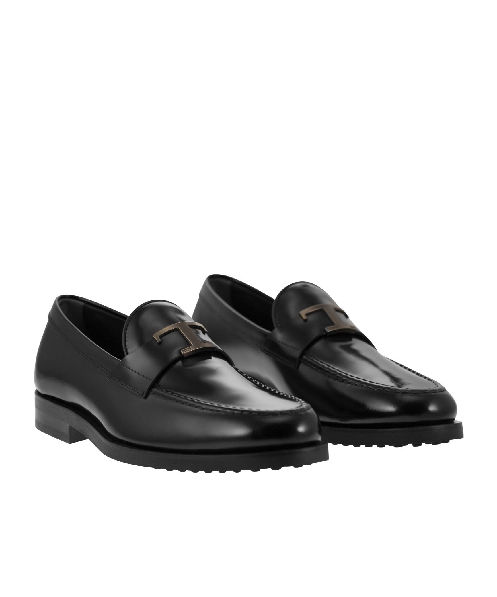 Tod's Smooth Leather Moccasin Loafers With Subtle Stitching In Black