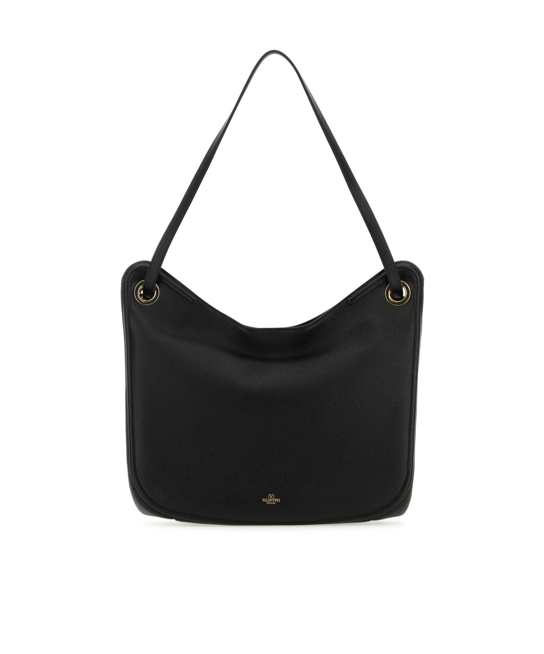 Valentino Vlogo Signature Chain-link Shoulder Bag In Black