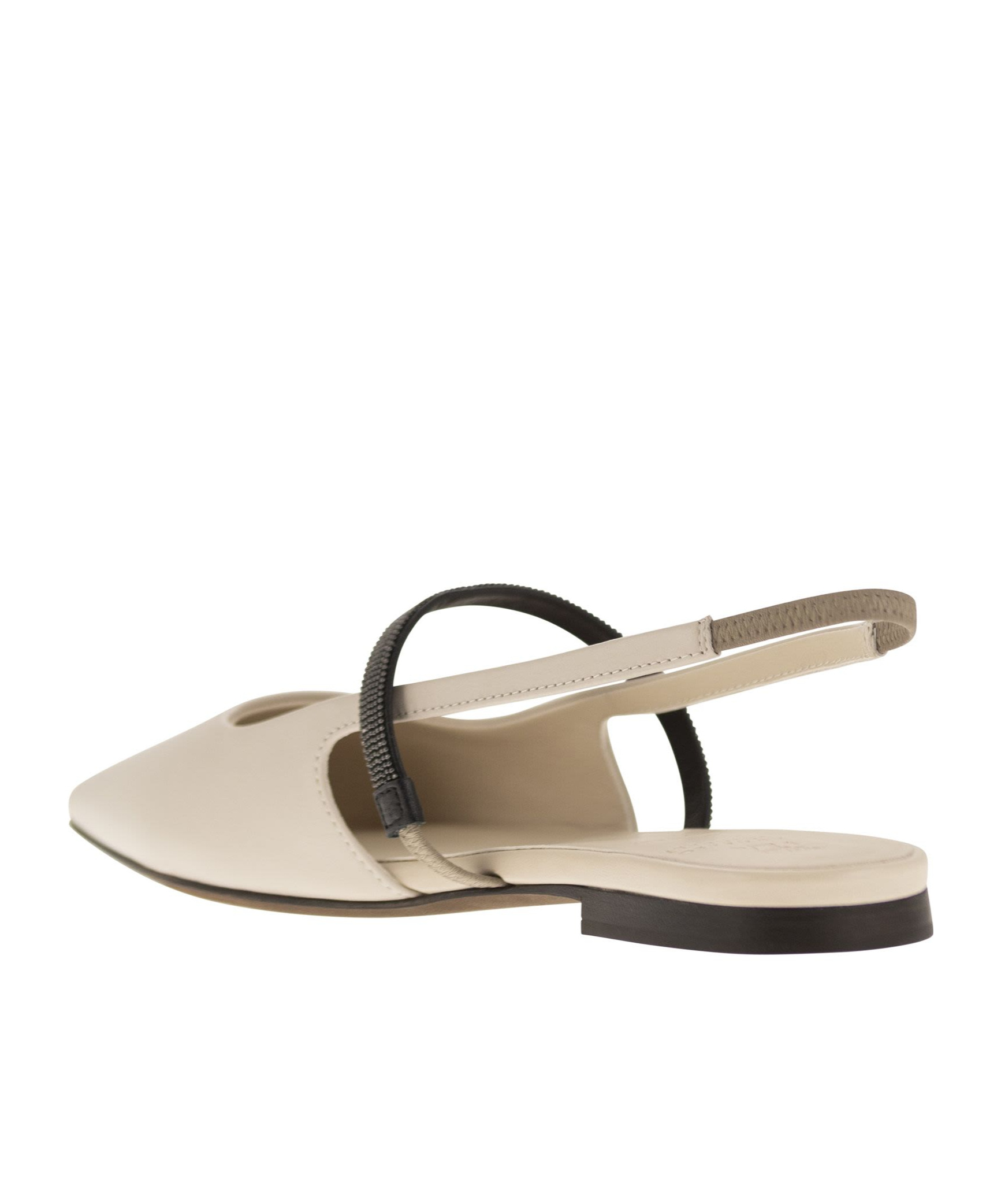 Brunello Cucinelli Slingback Flats In Nude