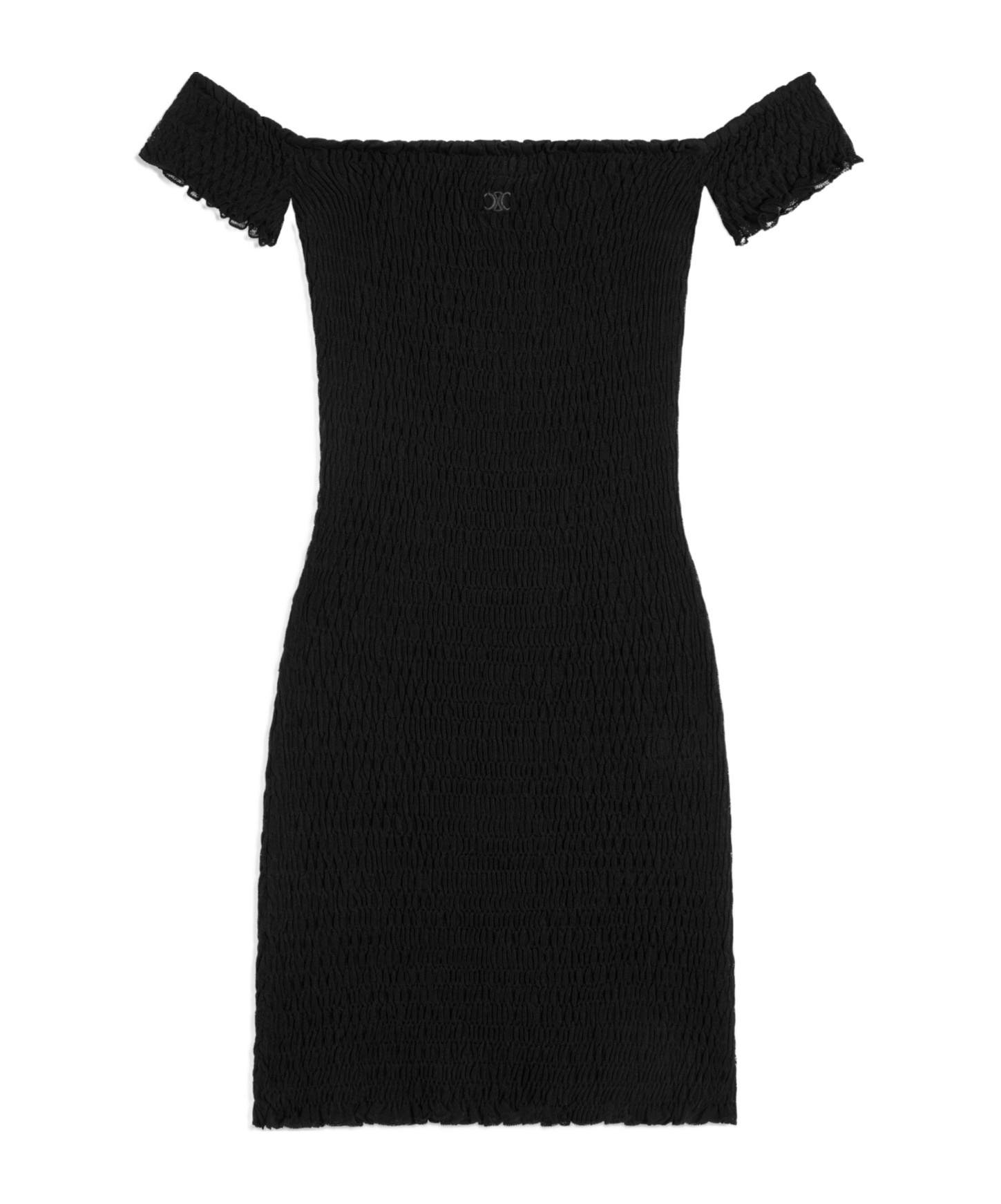 Celine Triomphe Mini Dress In Gauffered Silk