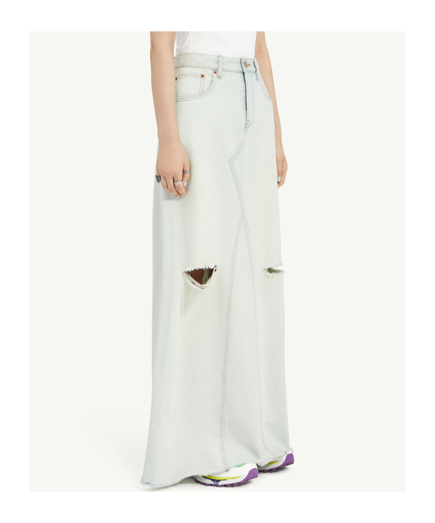 Mm6 Maison Margiela Denim Maxi Skirt In Blue