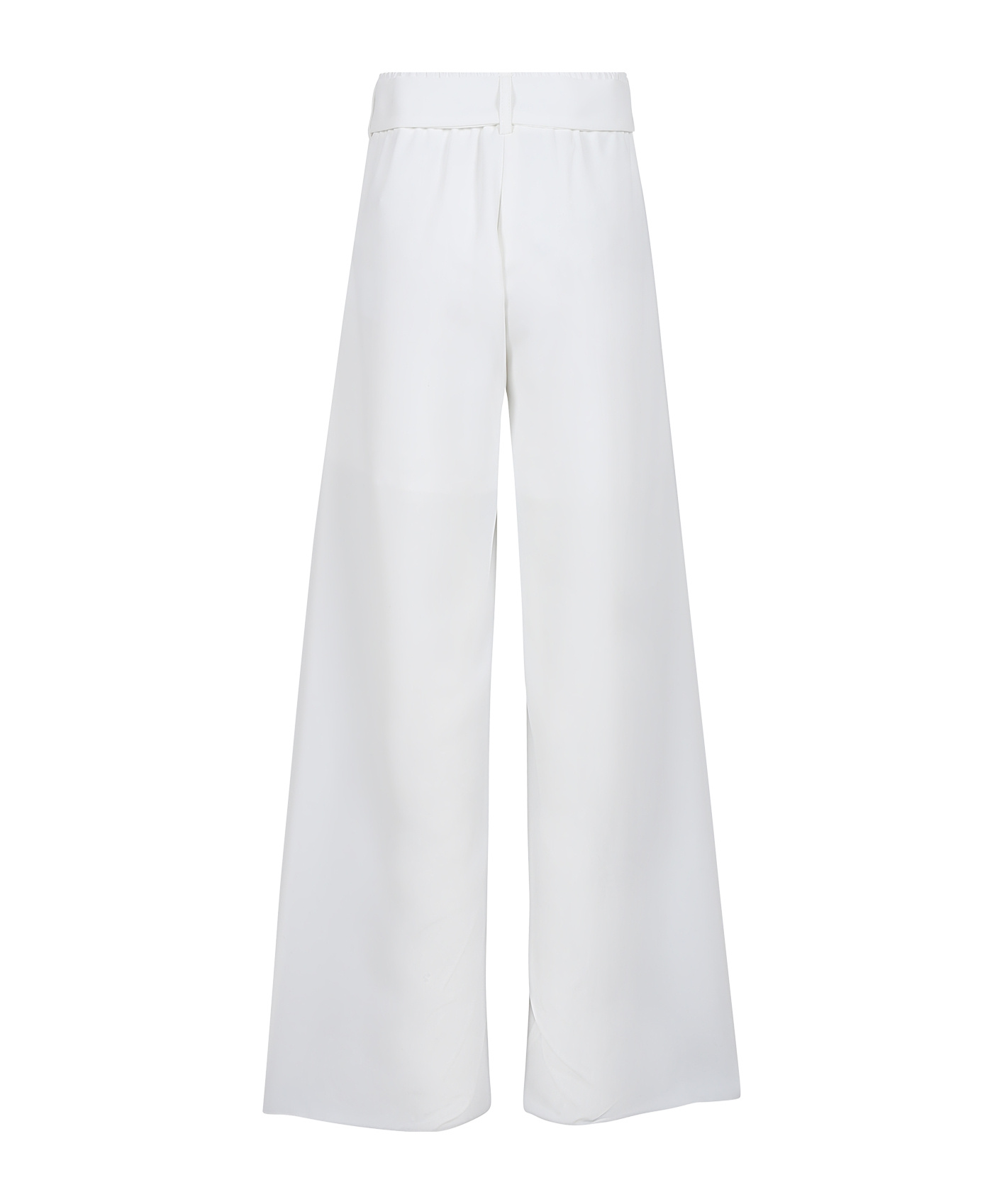 Monnalisa White Trousers For Girl With Bow Belt In White