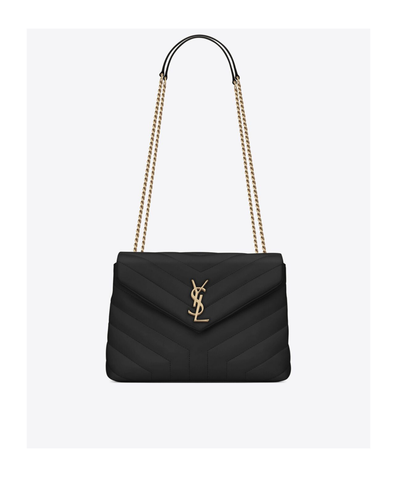 Saint Laurent Loulou Matelassé Small Shoulder Bag In Black