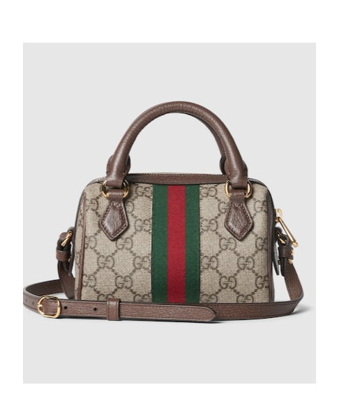 Gucci Ophidia Mini Gg Canvas Crossbody Bag In Nude