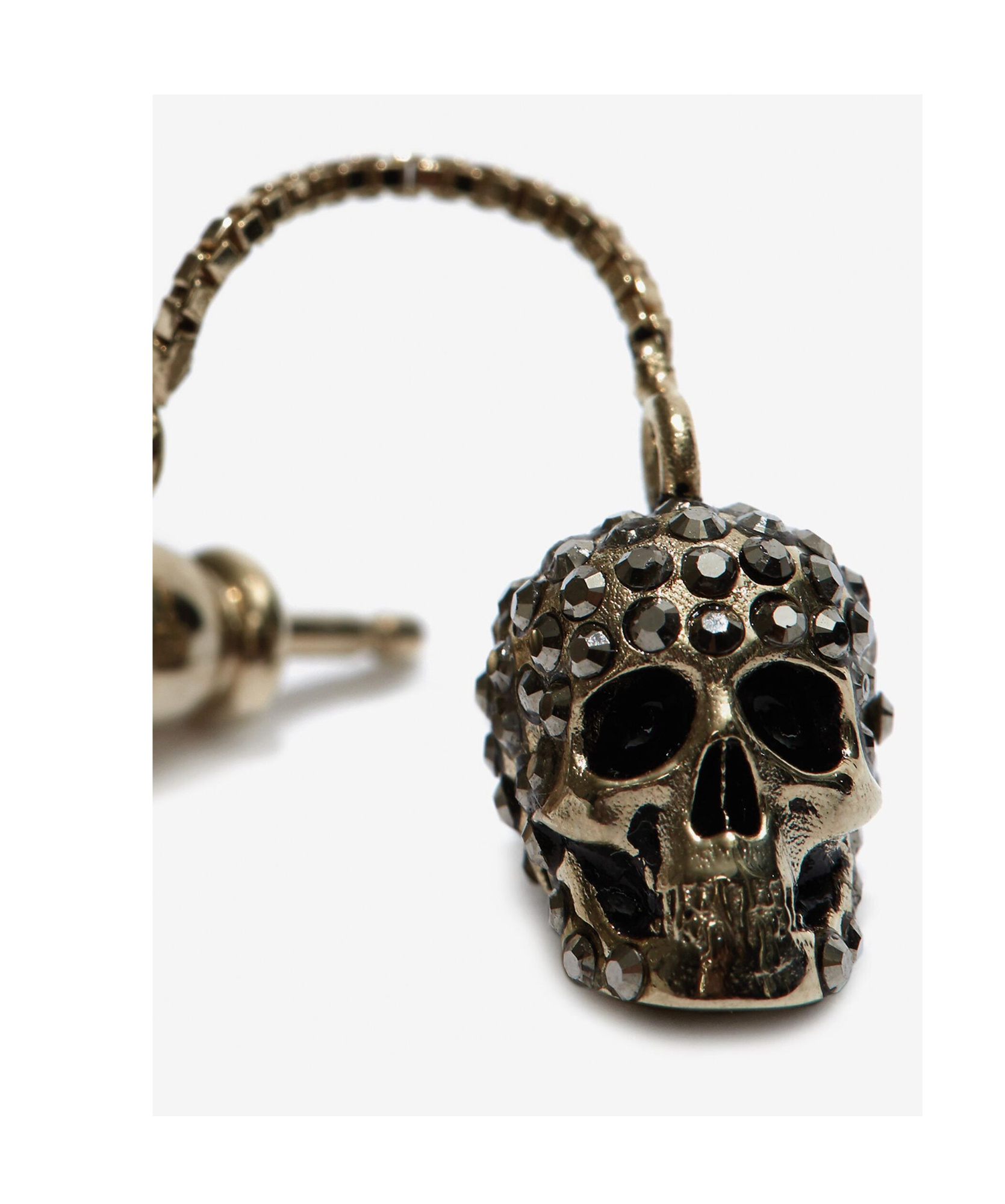 Alexander Mcqueen Skull Pearl Drop Earrings In Multicolor