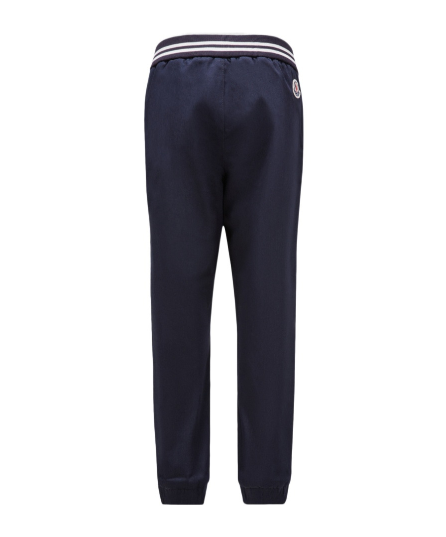 Moncler Elasticated-waist Tapered-leg Trousers In Blue