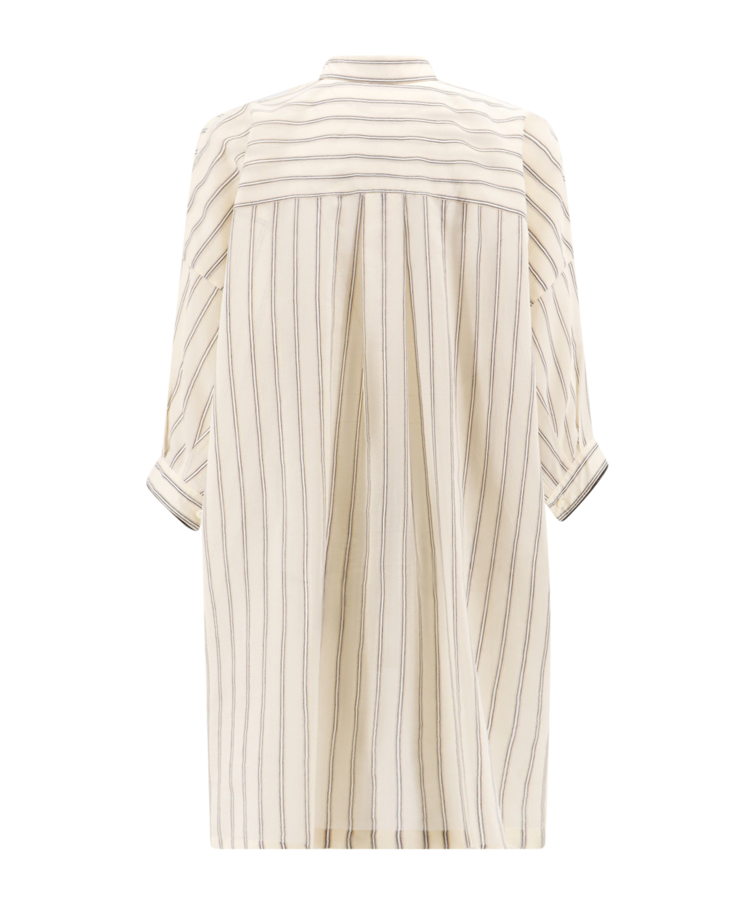Brunello Cucinelli Long Sleeve Striped Shirt With Button-down Front In White